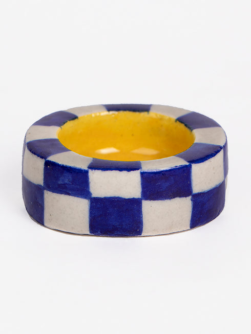 Blue Pottery T-Light Holder Set Of 2 Pcs.
